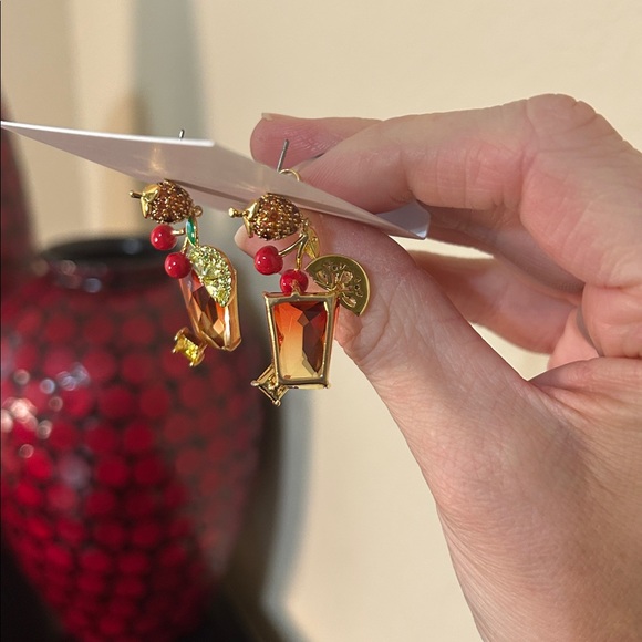 Kate Spade Sweet Treasures Drop Earrings NWT Cocktail Glasses MSRP $128 - Picture 10 of 16